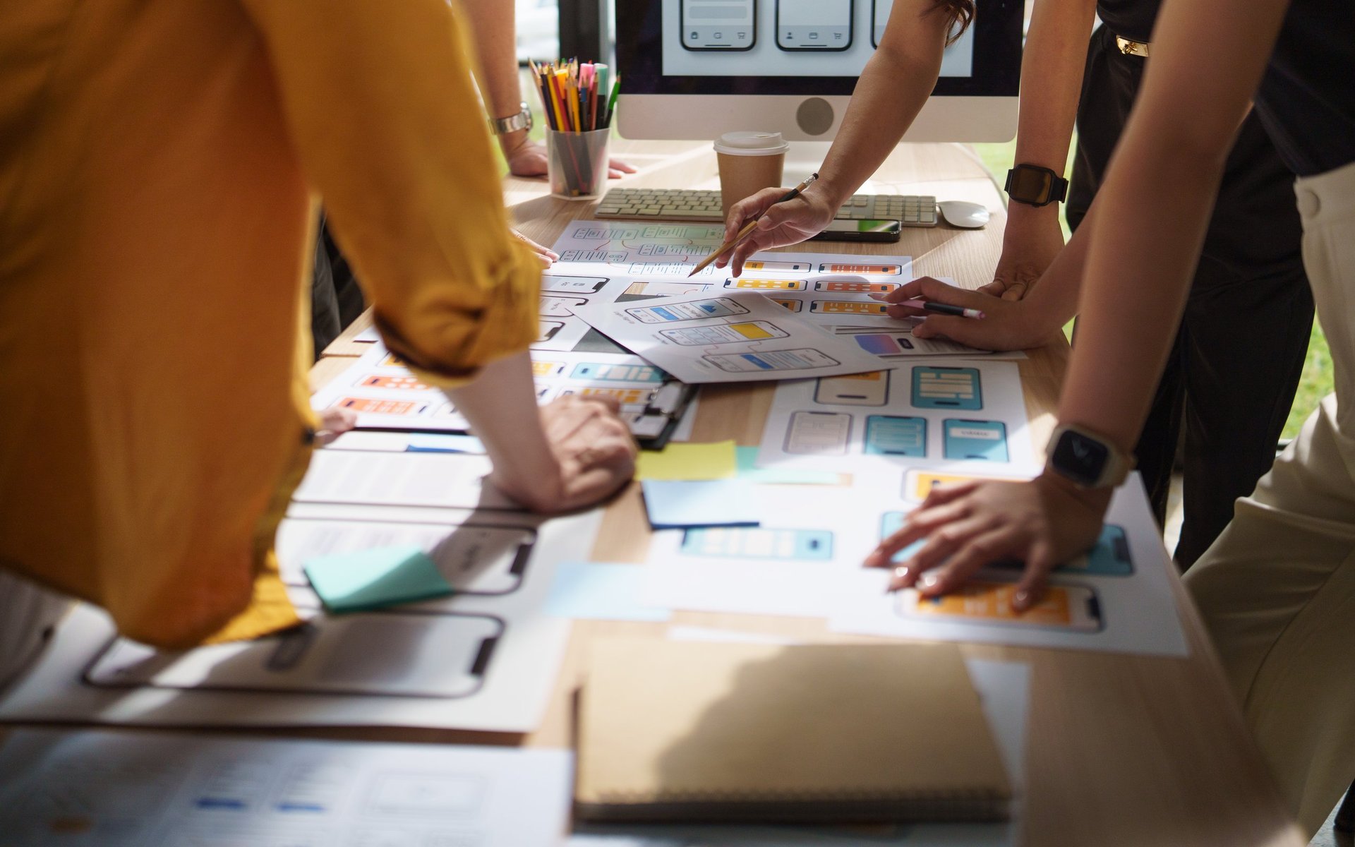 UX UI design team collaborating